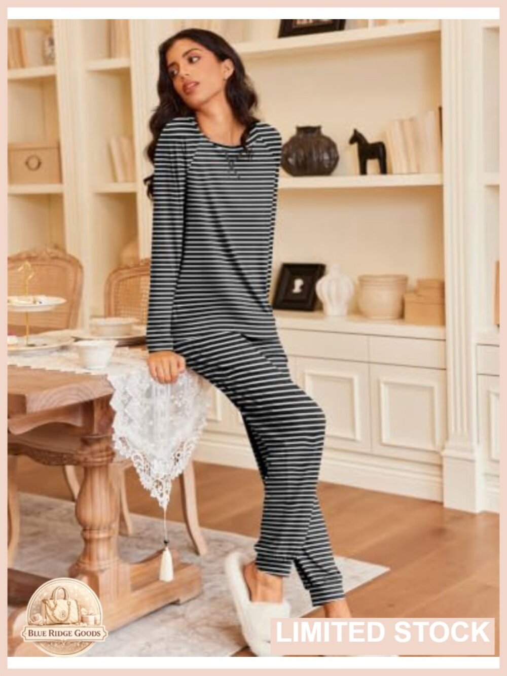 Soft 2-Piece Pajama Set Long Sleeve Jogger Loungewear Sleepwear - Picture 2 of 5